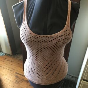 American Eagle pale crochet craftcore style tank top